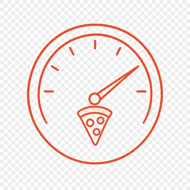 Illustration of a pizza score dial